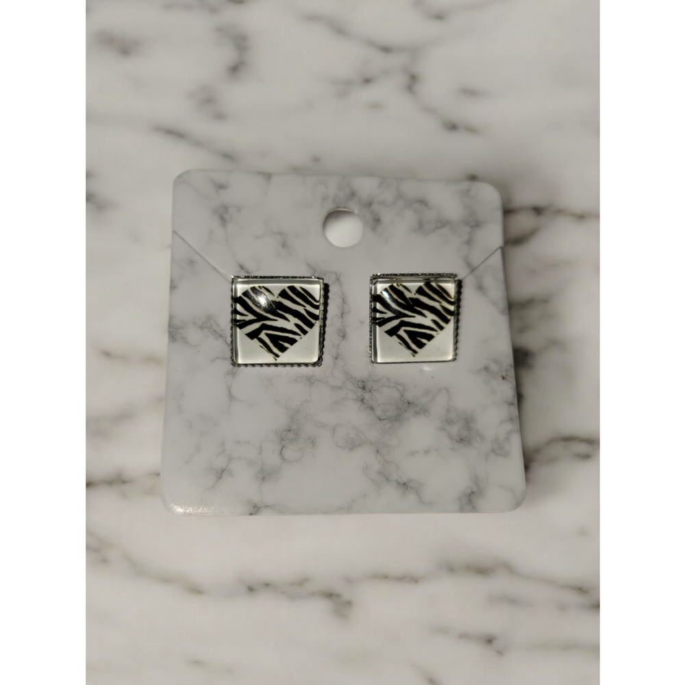 Zebra post stud earrings EDS Ehlers danlos syndrome awareness